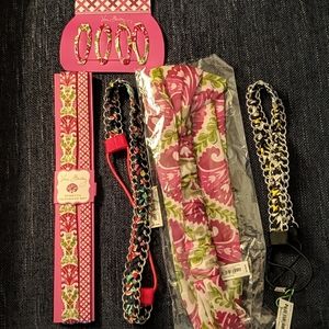 Vera Bradley Set of 4 Headbands and 1 Hair Clip